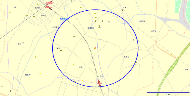 Figure 4  Distribution of indoor rental storage and container storage around the Osaka JR Loop Line